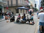 A band playing in the street