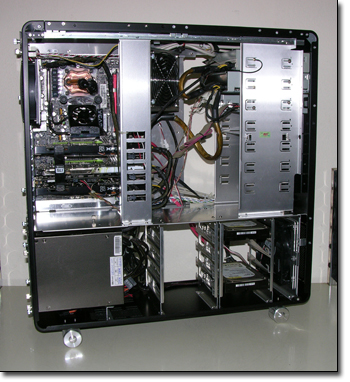 Lian Li PCV2010 with everything installed except water cooling kit