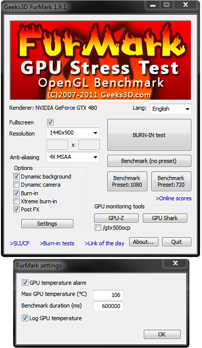 FurMark 1.9.2 Released (GPU Stress Test Utility, OpenGL Benchmark)