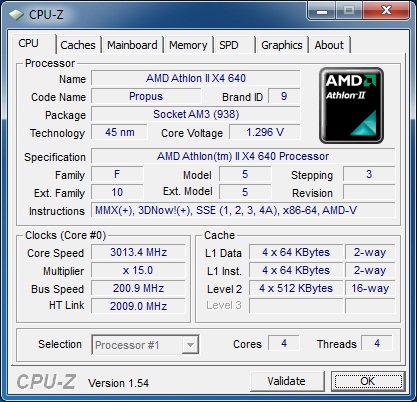 AMD Athlon II X4 640 Bjorn3D