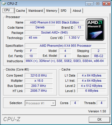 AMD Phenom 2 X4 955 BE Bjorn3D