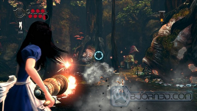 Alice: Madness Returns gameplay umbrella fight HD PhysX max 
