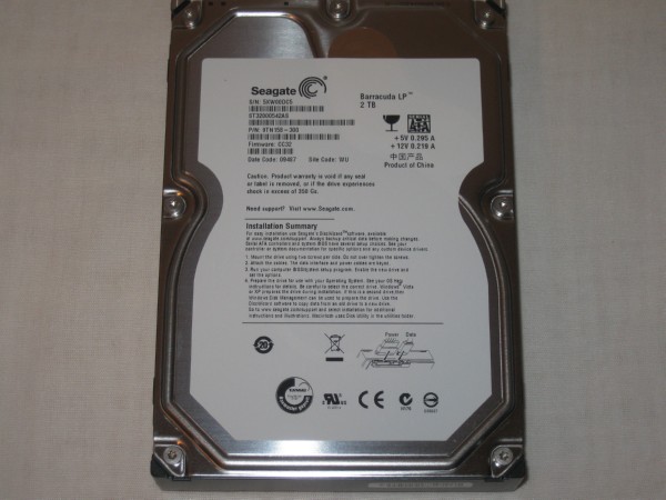 Seagate Barracuda LP 2 TB 5900RPM SATA 3 GB/s 32 MB Cache 3.5-Inch Internal  Hard Drive ST32000542AS-Bare Drive