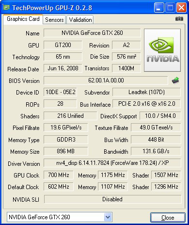 Gtx 260 online 1gb