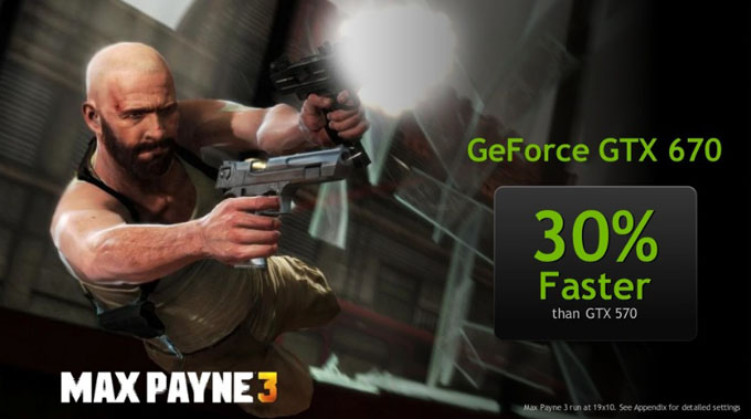 Max Payne 3 GTX 670 Performance Increase vs GTX 570